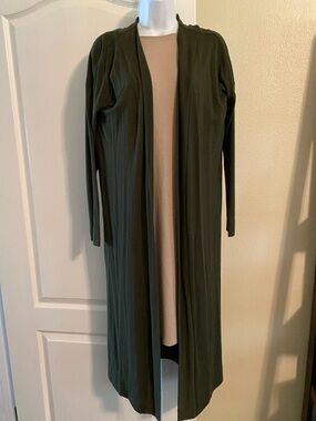 LOFT Dark Olive Green Knit Cardigan